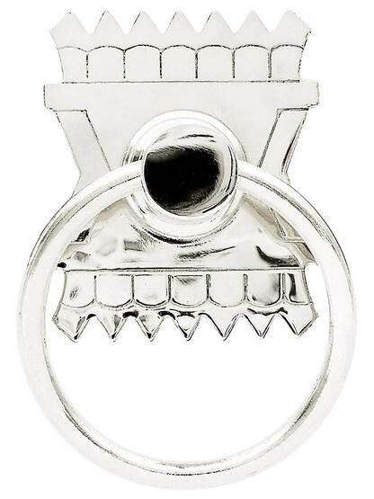 Eastlake Victorian Ring Pull in Polished Nickel.